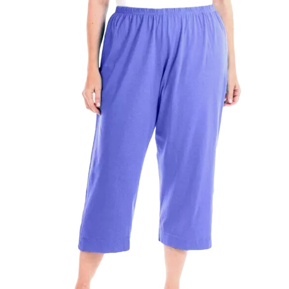 FRESH PRODUCE 2X Plus PERI BLUE Jersey Cotton $56.00 Stretch Capris NWT New